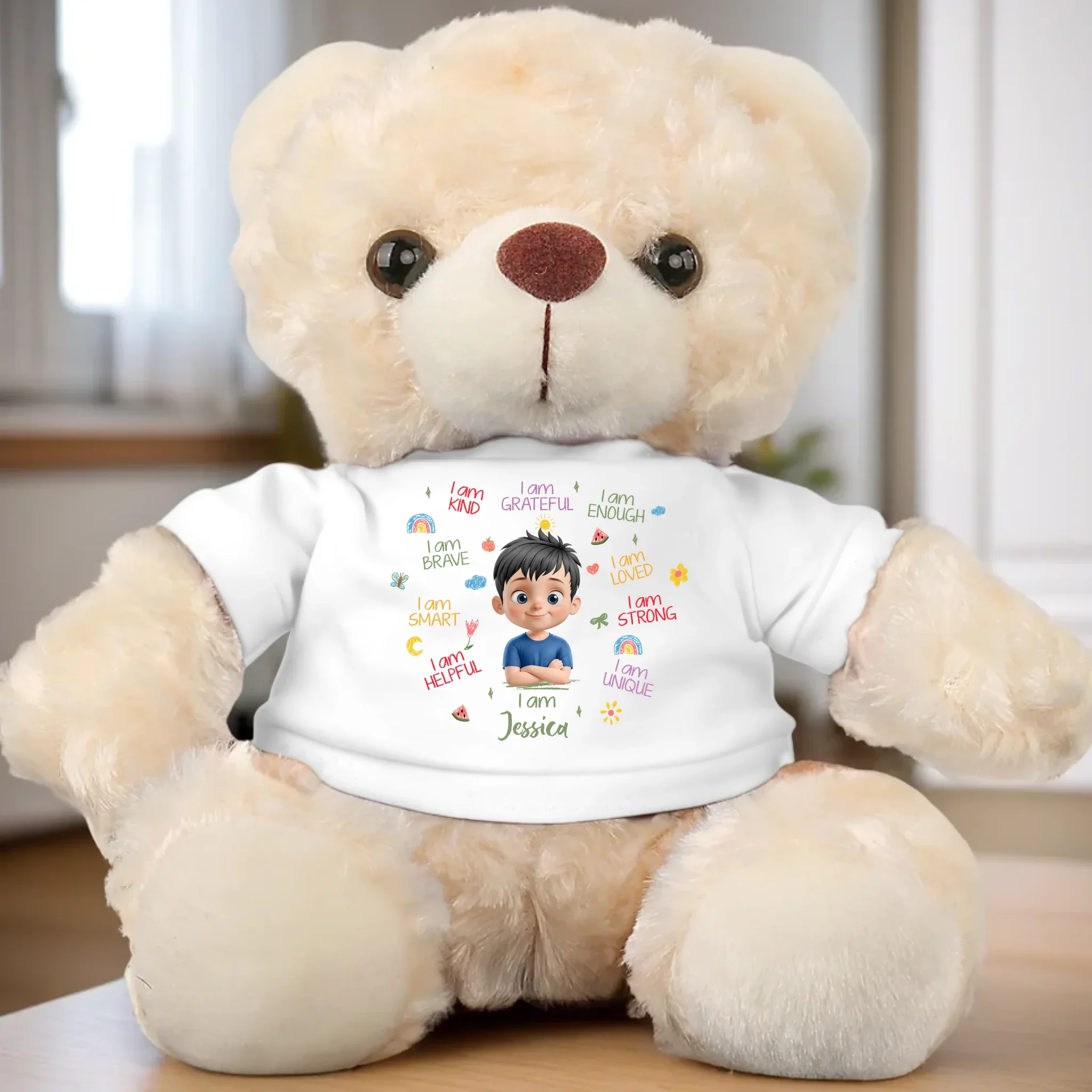 Believe In Yourself, You Are Enough - Family Personalized Custom Teddy Bear Plush - Gift For Family Members - Image 3