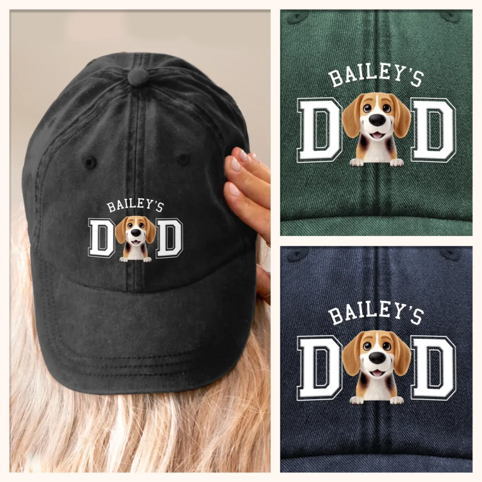 Belongs To The Fluffy One - Dog Personalized Custom Vintage Washed Denim Baseball Cap - Father's Day, Gift For Dad, Pet Owners, Pet Lovers - Image 5