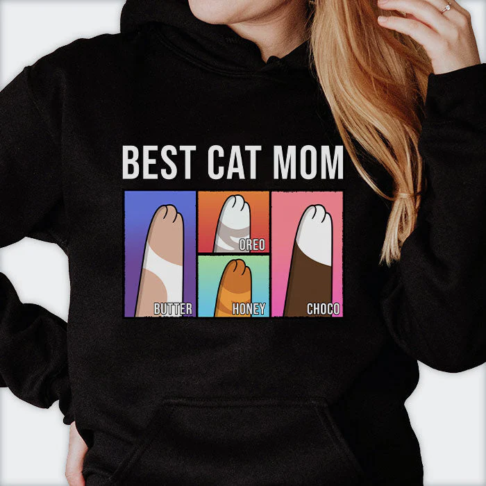 Best Cat Mom Cat Dad - Gift for Cat Lovers - Personalized Unisex T-Shirt, Hoodie - Image 3