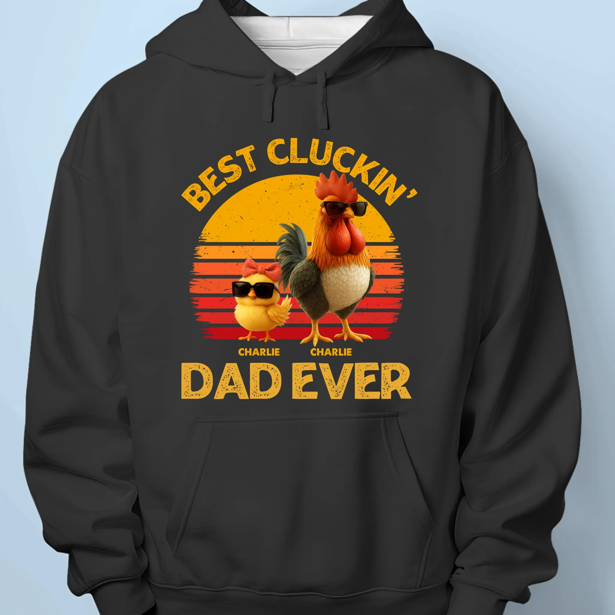 Best Cluckin' Dad Ever - Family Personalized Custom Unisex T-shirt, Premium T-shirt, Hoodie - Father's Day, Gift For Dad, Grandpa - Image 7