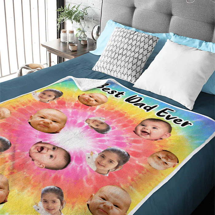 Best Dad Ever - Personalized Custom Blanket - Upload Image, Gift For Dad, Christmas Gift - Image 3