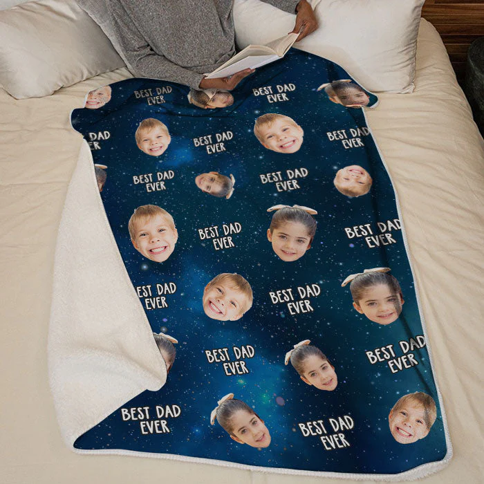 Best Dad Ever - Personalized Custom Blanket - Upload Image, Gift For Family, Christmas Gift - Image 3