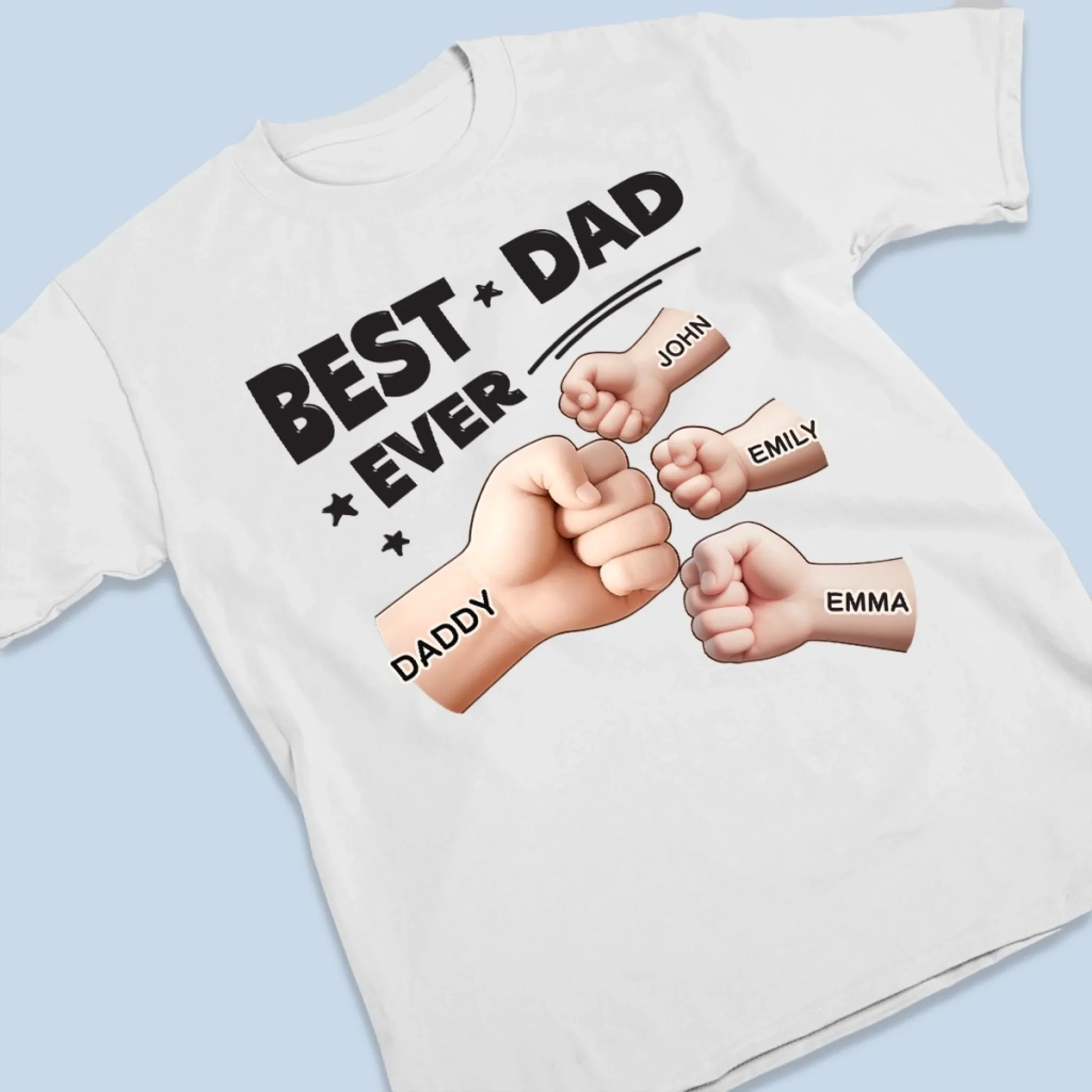 Best Dad In The Galaxy - Family Personalized Custom Unisex T-shirt, Premium T-shirt, Hoodie -  Father's Day, Gift For Dad, Grandpa - Image 3