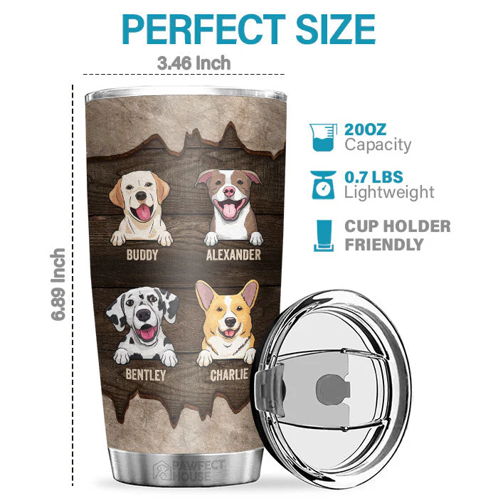Best Dog Dad Ever - Personalized Tumbler - Gift For Dog Lovers, Dog Owners, Dog Gift, Gift For Pet Lovers - Image 2