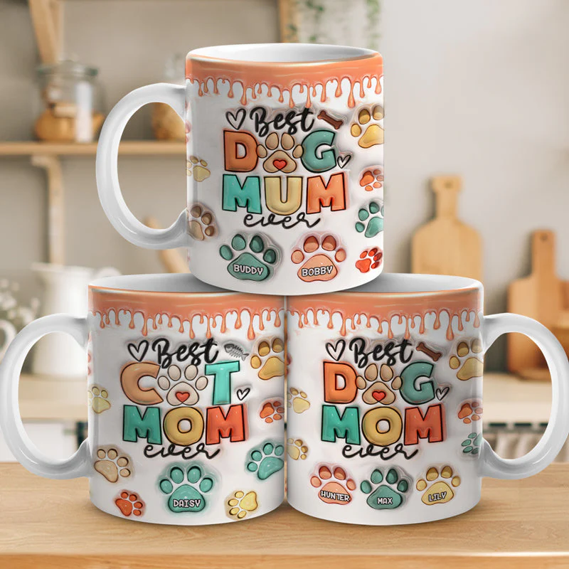 Best Dog Mom Dad Ever - Dog & Cat Personalized Custom 3D Inflated Effect Printed Mug - Christmas Gift For Pet Owners, Pet Lovers - Image 5
