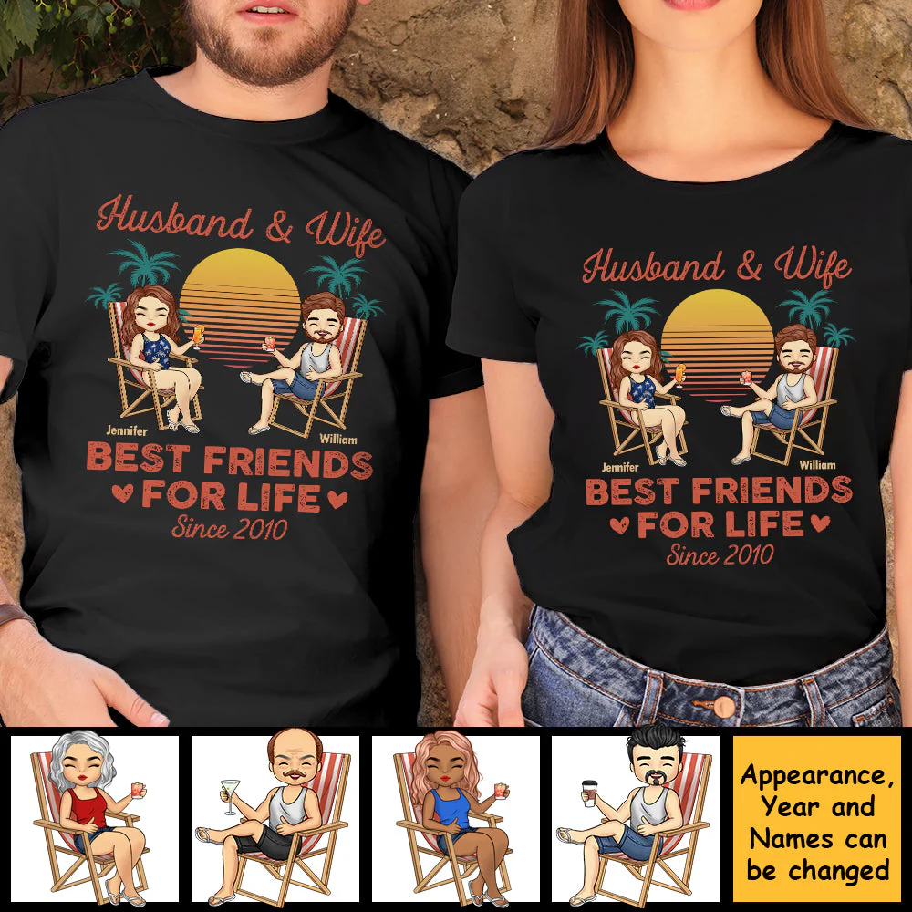 Best Friends For Life - Personalized Unisex T-Shirt, Hoodie, Sweatshirt - Gift For Couple, Husband Wife, Anniversary, Engagement, Wedding, Marriage Gift - Image 5