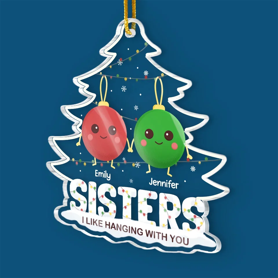 Best Friends Make The Holidays Sparkle - Bestie Personalized Custom Ornament - Acrylic Custom Shaped - Christmas Gift For Best Friends, BFF, Sisters - Image 3