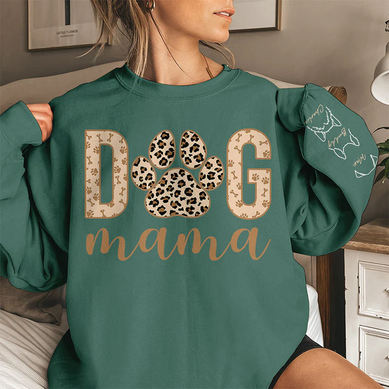 Best Fur Mama Ever - Dog & Cat Personalized Custom Unisex Sweatshirt With Design On Sleeve - Gift For Pet Owners, Pet Lovers - Image 2