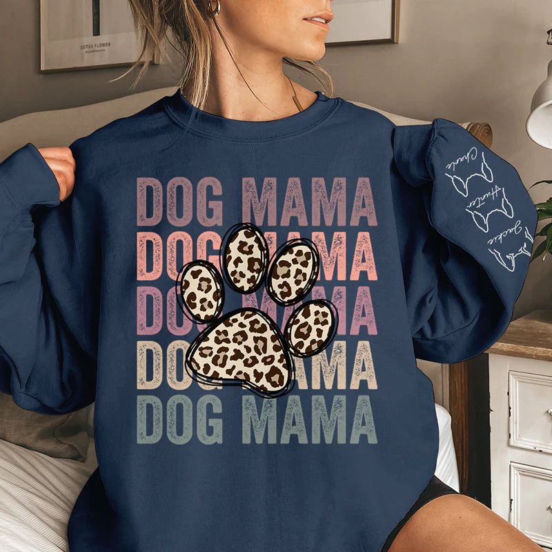 Best Fur Mama Ever Ever - Dog & Cat Personalized Custom Unisex Sweatshirt With Design On Sleeve - Gift For Pet Owners, Pet Lovers - Image 2