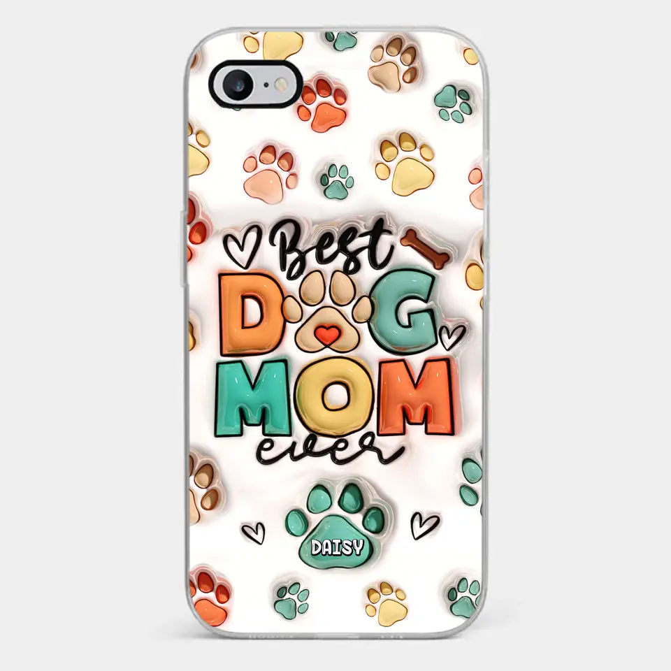 Best Fur Mom Ever - Dog & Cat Personalized Custom 3D Inflated Effect Printed Clear Phone Case - Gift For Pet Owners, Pet Lovers - Image 2