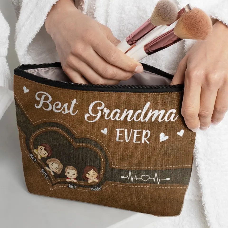 Best Grandma Ever - Family Personalized Custom Cosmetic Bag - Gift For Mom, Grandma - Image 3