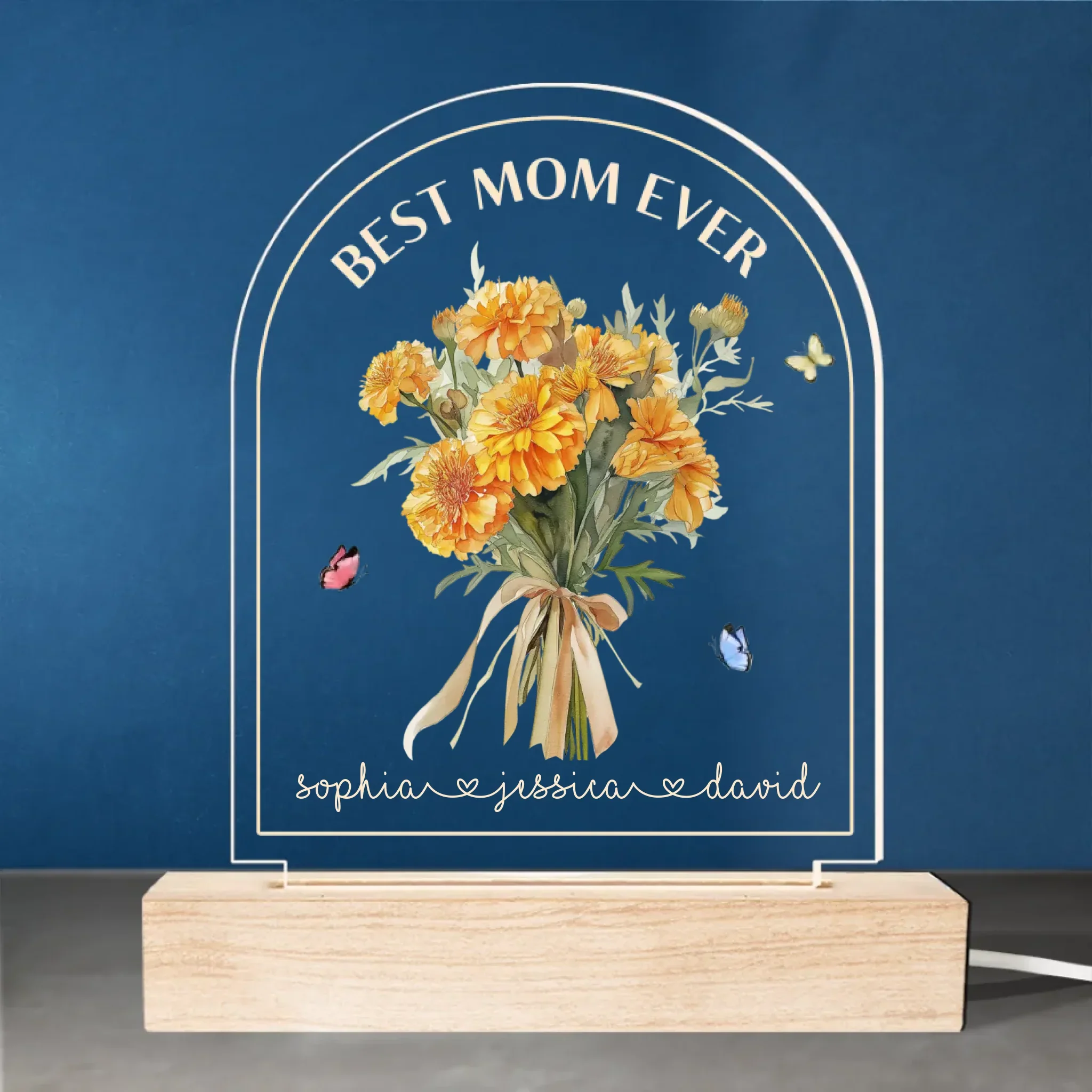 Best Mom Ever - Family  Personalized Custom Shaped 3D LED Light - Mother's Day, Gift For Mom - Image 2