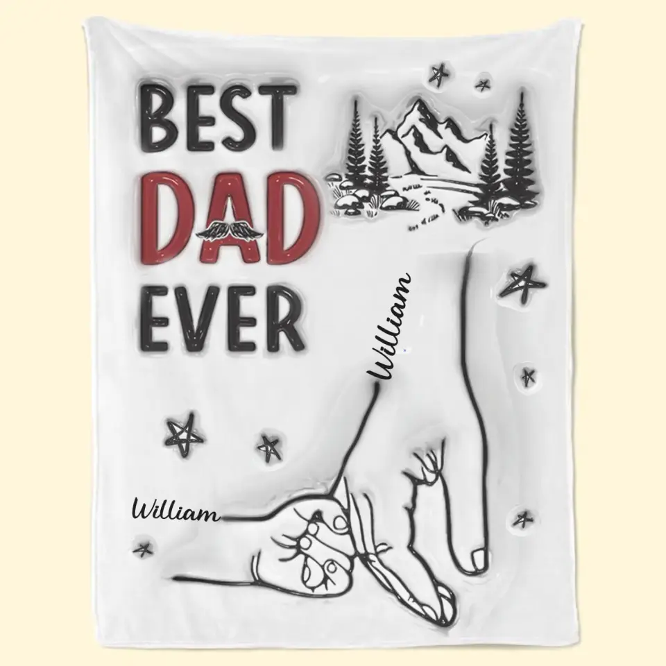 Best Papa Ever - Family Personalized Custom 3D Inflated Effect Printed Blanket - Father's Day, Gift For Dad, Grandpa - Image 2