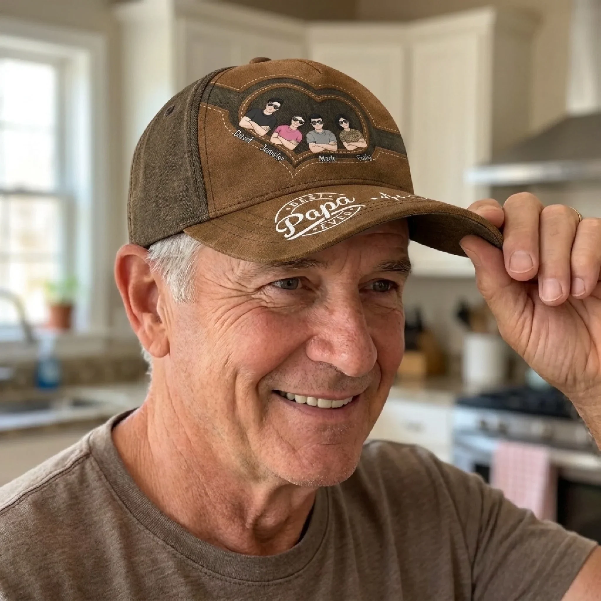 Best Papa Ever - Family Personalized Custom Hat, All Over Print Classic Cap - Father's Day, Gift For Dad, Grandpa - Image 2