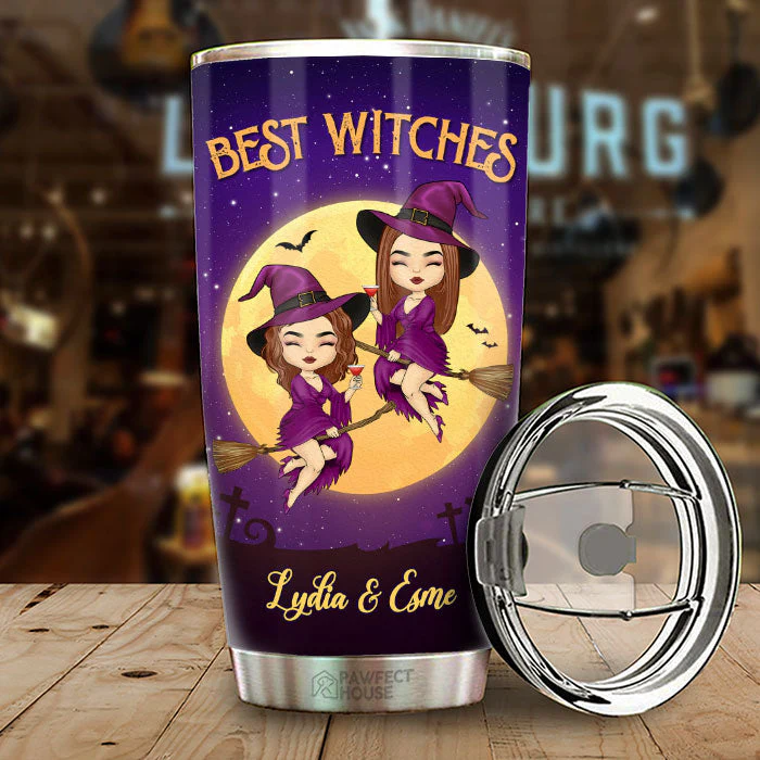 Best Witches, Classy Sassy And A Bit Smart Assy - Personalized Witch Tumbler - Gift For Witches, Bestie, Best Friend, Sister, Birthday Gift For Bestie And Friend, Halloween Gift - Image 2