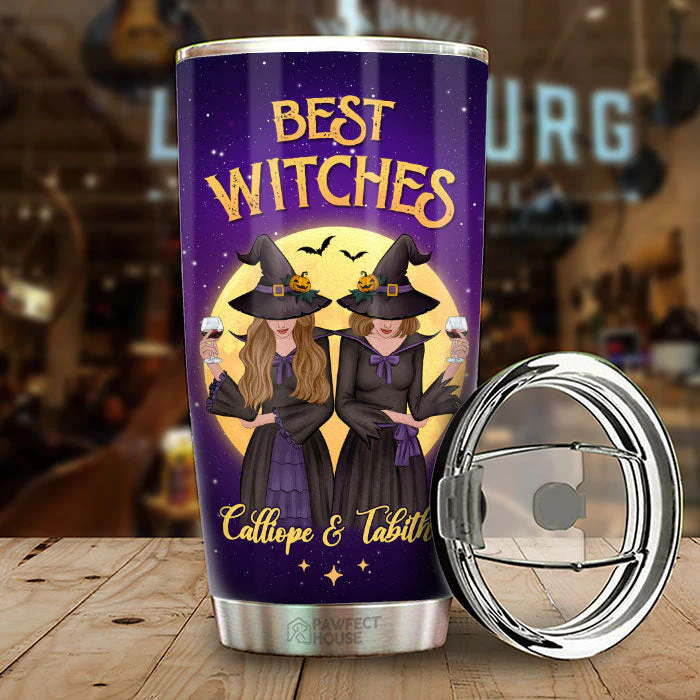 Best Witches - We Go Together Like Drunk And Disorderly - Personalized Tumbler - Gift For Bestie, Best Friend, Sister, Birthday Gift For Bestie And Friend, Halloween Gift - Image 2