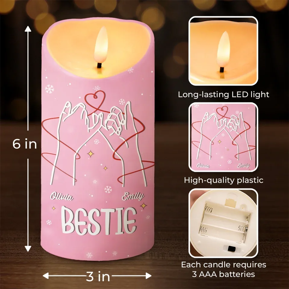 Bestie Would Punch A B*tch For You - Bestie Personalized Custom LED Candle - Christmas Gift For Best Friends, BFF, Sisters - Image 4