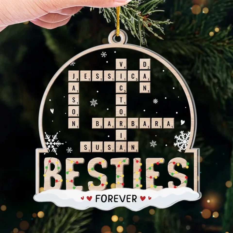 Besties Are The Family We Choose For Ourselves - Bestie Personalized Custom Ornament - Acrylic Custom Shaped - Christmas Gift For Best Friends, BFF, Sisters - Image 4