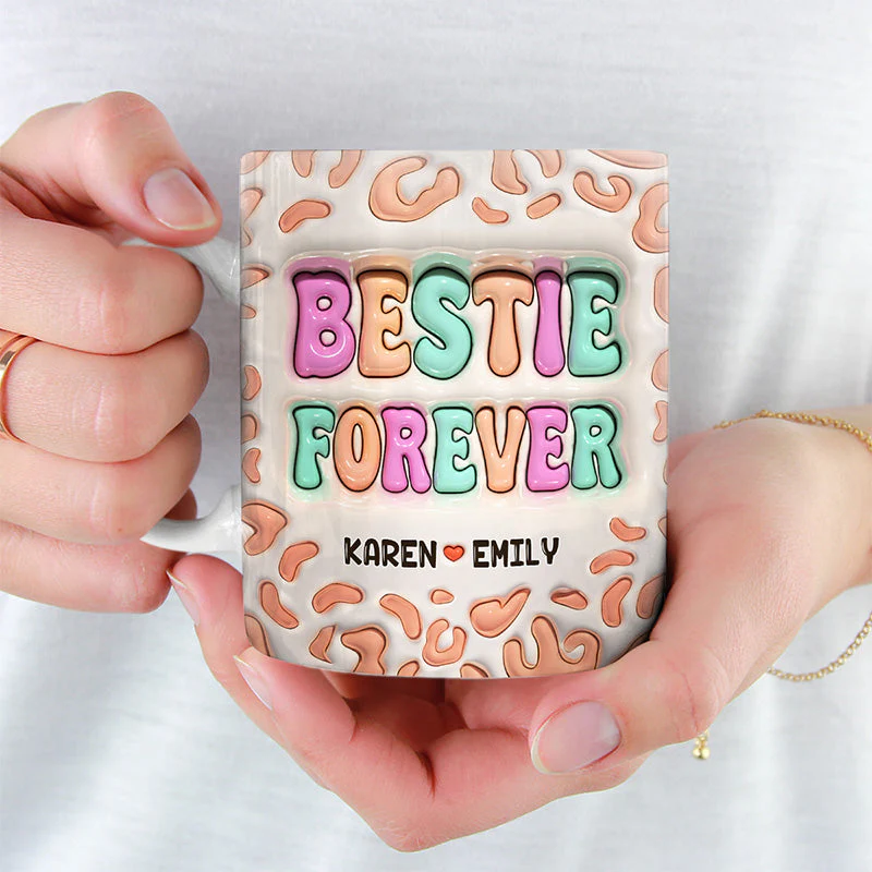 Besties For The Resties - Bestie Personalized Custom 3D Inflated Effect Printed Mug - Gift For Best Friends, BFF, Sisters - Image 2