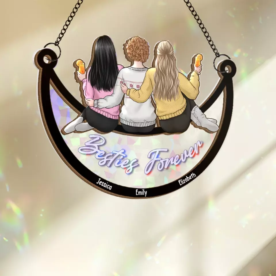 Besties For The Resties - Bestie Personalized Window Hanging Suncatcher - Gift For Best Friends, BFF, Sisters - Image 4