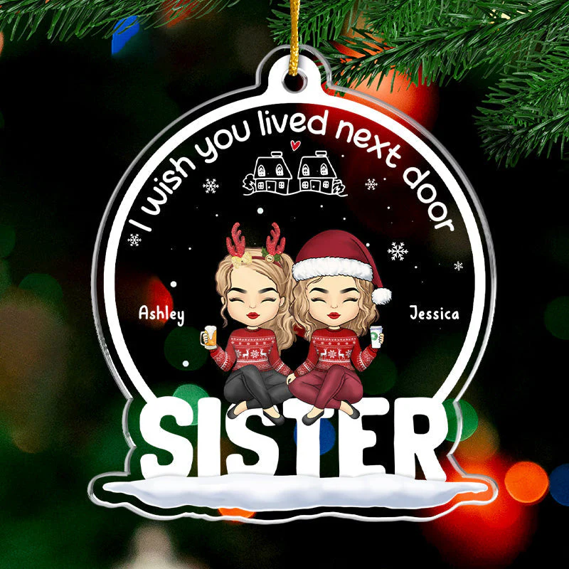 Besties Forever Never Apart - Bestie Personalized Custom Ornament - Acrylic Custom Shaped - Christmas Gift For Best Friends, BFF, Sisters, Coworkers - Image 2