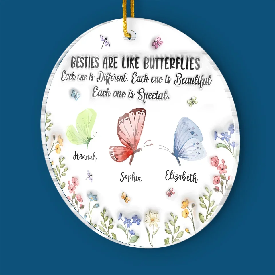 Better Together, Always And Forever - Bestie Personalized Custom 3D Inflated Effect Printed Ornament - Acrylic Custom Shaped - Gift For Best Friends, BFF, Sisters - Image 3