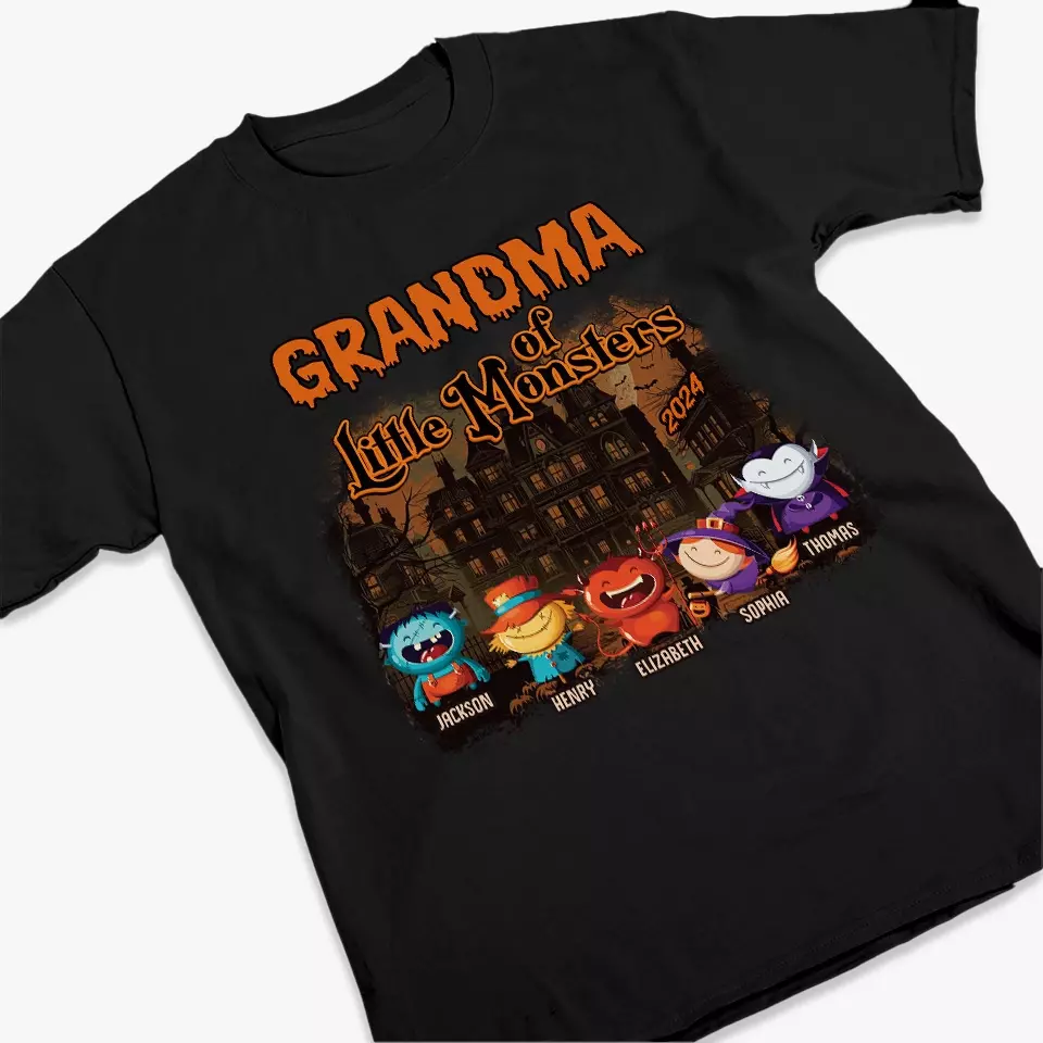 Beware Of Little Monsters - Family Personalized Custom Unisex T-shirt, Hoodie, Sweatshirt - Halloween Gift For Mom, Grandma - Image 3