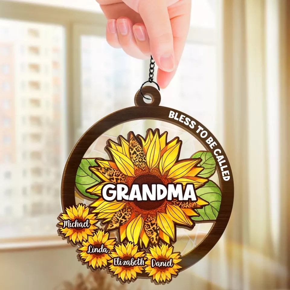 Bless To Be Called Nana - Family Personalized Window Hanging Suncatcher - Mother's Day, Gift For Mom, Grandma - Image 3