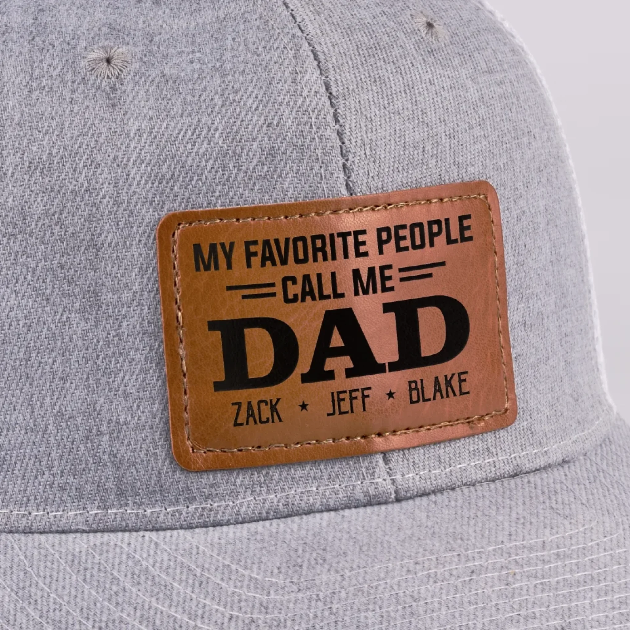 Blessed To Be Called Dad - Family Personalized Custom Leather Patch Hat - Father's Day, Gift For Dad, Grandpa - Image 9