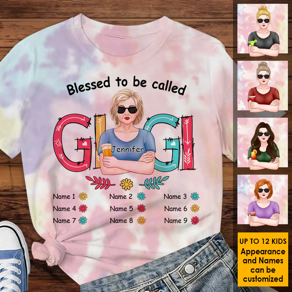Blessed To Be Called Gigi - Gift For Mom, Grandma - Personalized Unisex All-Over Printed T-Shirt - Image 3