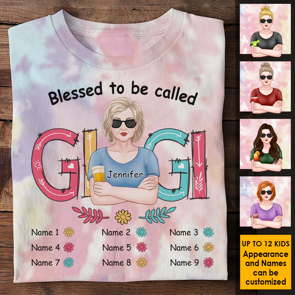 Blessed To Be Called Gigi - Gift For Mom, Grandma - Personalized Unisex All-Over Printed T-Shirt - Image 4