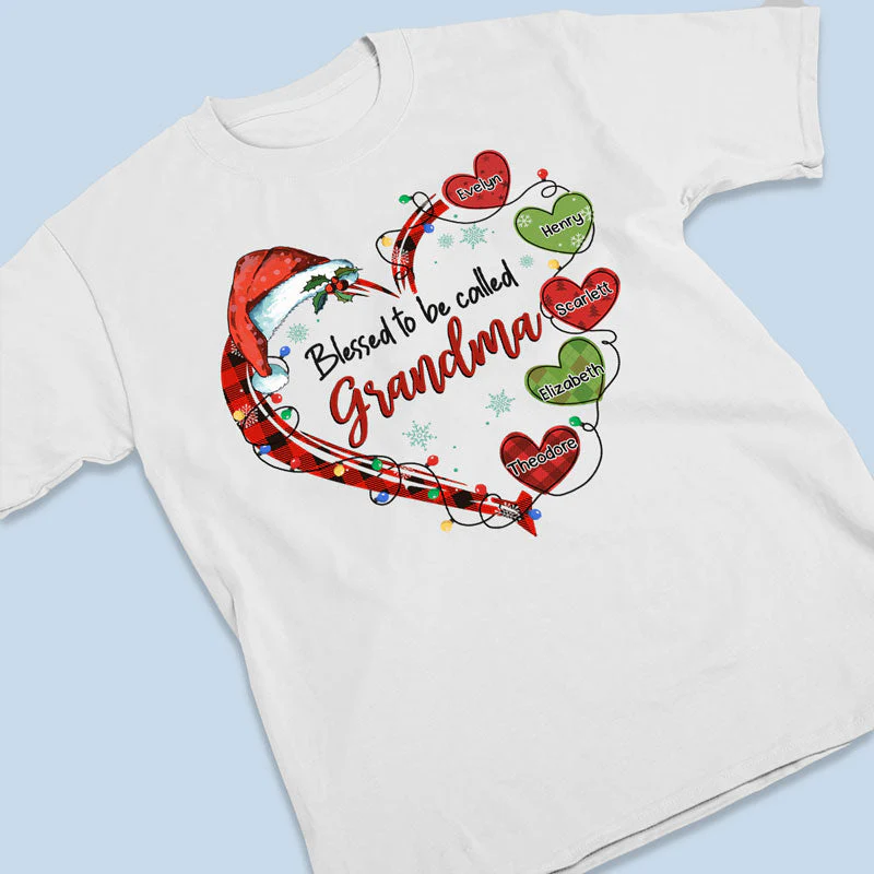Blessed To Be Called Grandma - Family Personalized Custom Unisex T-shirt, Hoodie, Sweatshirt - Christmas Gift For Grandma - Image 2