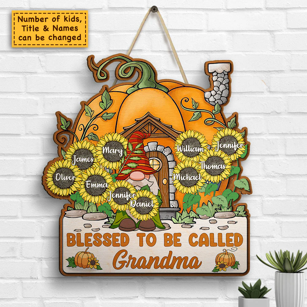 Blessed To Be Called Grandma - Personalized Shaped Wood Sign - Gift For Grandma, Grandparents - Image 2