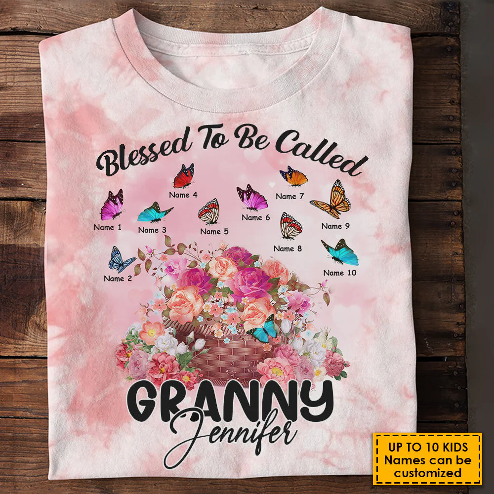 Blessed To Be Called Granny - Gift For Grandma, Personalized Unisex All-Over Printed T-Shirt - Image 3