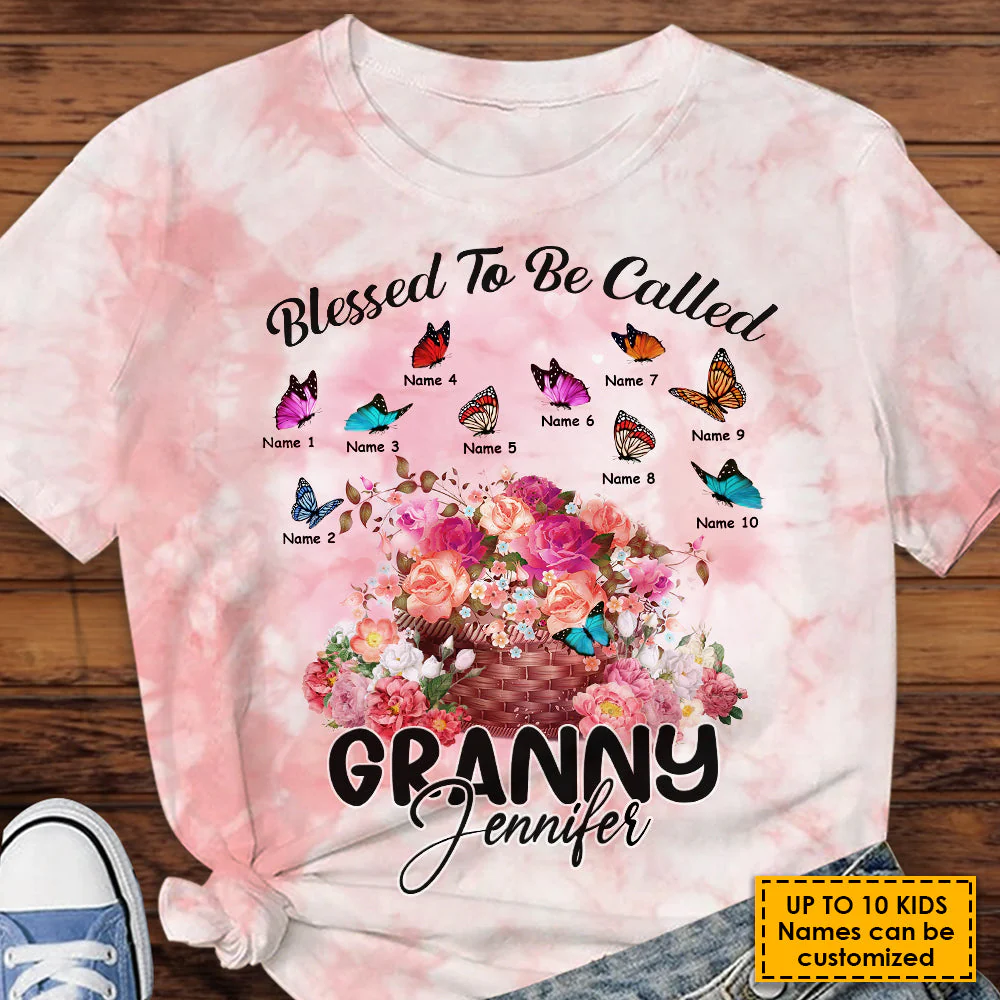 Blessed To Be Called Granny - Gift For Grandma, Personalized Unisex All-Over Printed T-Shirt - Image 4