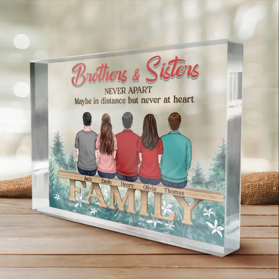 Blessed To Be In This Family - Family Personalized Custom Rectangle Shaped Acrylic Plaque - Gift For Family Members, Siblings, Brothers, Sisters - Image 4