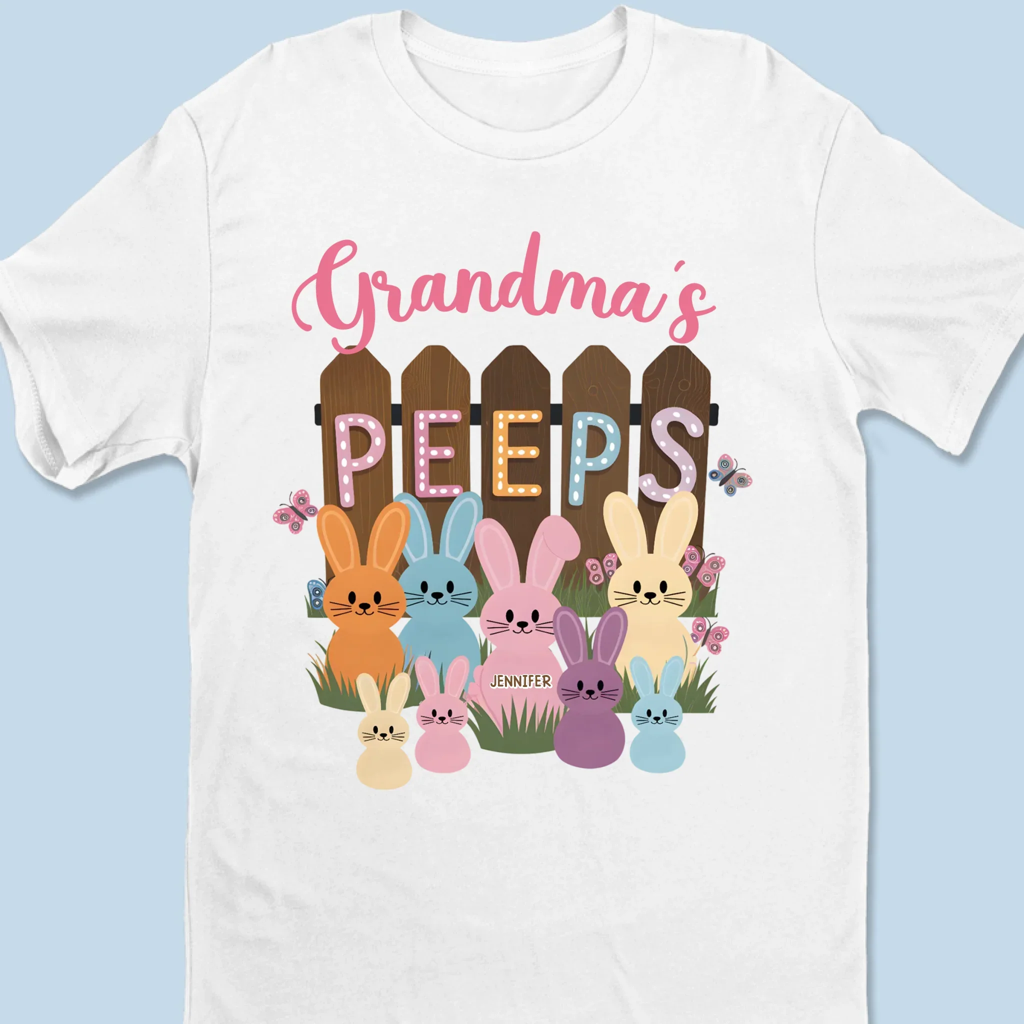 Blessed With My Peeps - Family Personalized Custom Unisex T-shirt, Premium T-shirt, Hoodie - Easter Gift For Mom, Grandma - Image 2