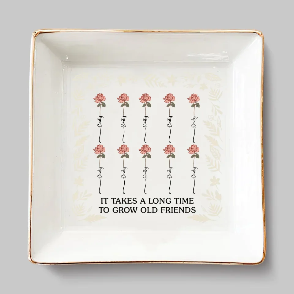 Bloom Like Your Bestie - Bestie Personalized Custom Jewelry Dish - Gift For Best Friends, BFF, Sisters - Image 2