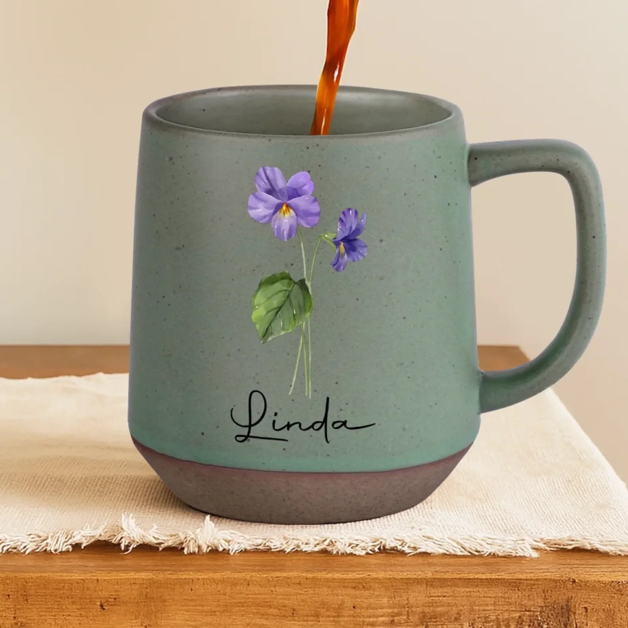 Bloom Where You Are Loved - Family Personalized Custom Printed Stoneware 12oz Mug - Gift For Yourself, Best Friends, Siblings, Family Members - Image 4