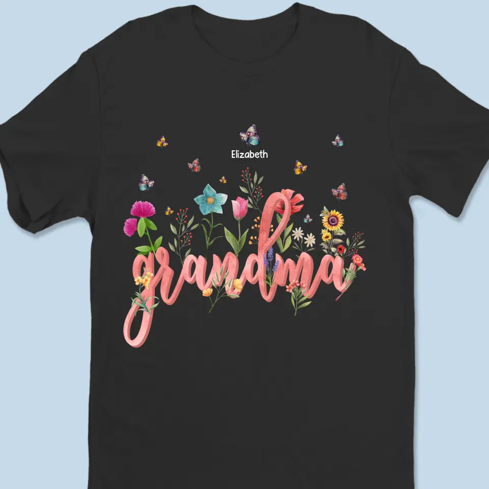Blossoming Flowers In Garden Of Love - Family Personalized Custom Unisex T-shirt, Hoodie, Sweatshirt - Mother's Day, Gift For Mom, Grandma - Image 2