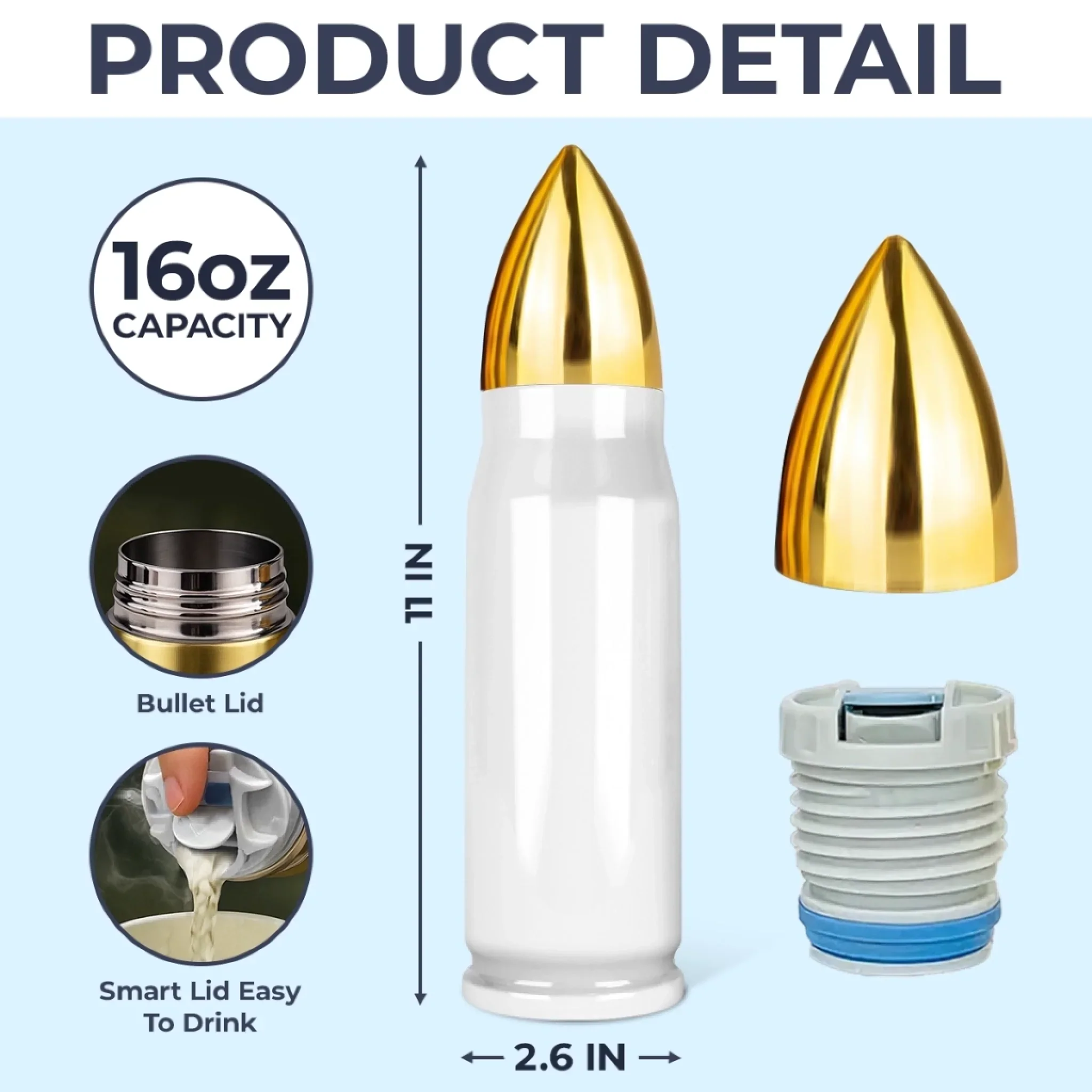 Bonded By Blood, United By Love - Family Personalized Custom Bullet Tumbler - Father's Day, Gift For Dad, Grandpa - Image 4
