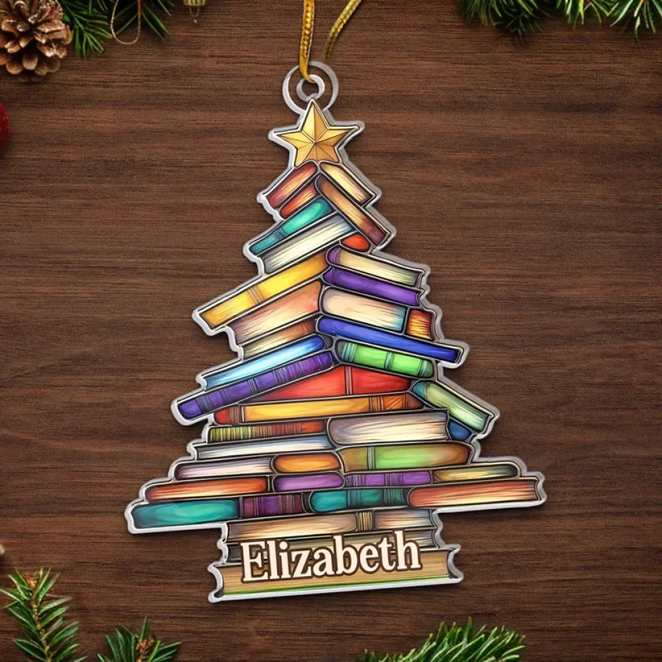 Books Are My Escape From Reality - Personalized Custom Ornament - Acrylic Custom Shaped - Christmas Gift For Book Lovers, Book Club - Image 5