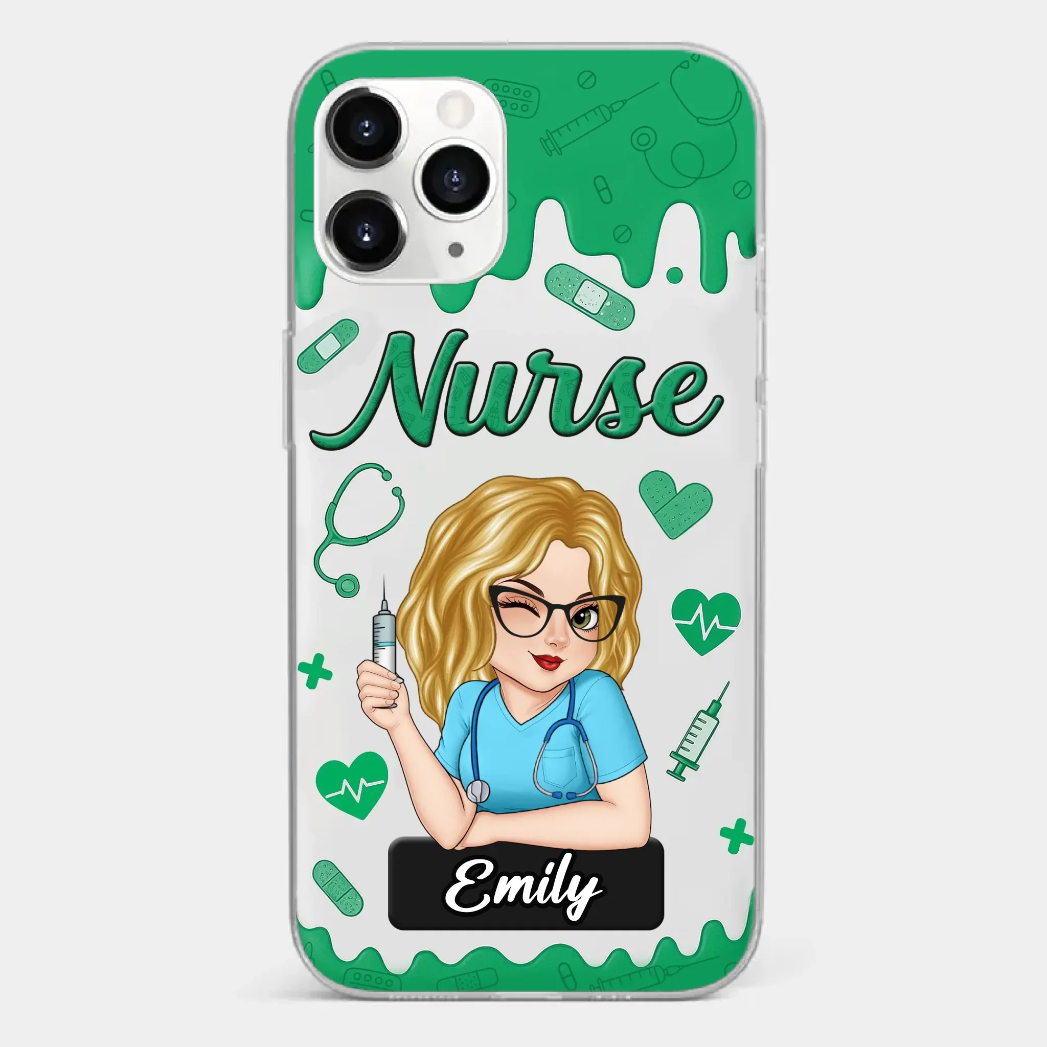 Born To Care, Trained To Heal - Nurse Personalized Custom Clear Phone Case - Appreciation, Thank You Gift, Nurse Life, Doctor Life - Image 7