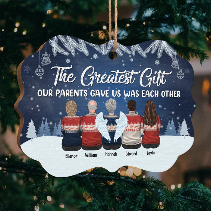 Brothers And Sisters Never Apart - Personalized Custom Benelux Shaped Wood/Aluminum Christmas Ornament - Gift For Siblings, Christmas New Arrival Gift - Image 2