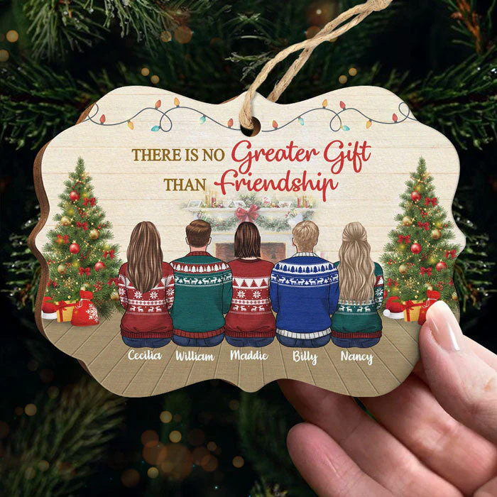 Brothers & Sisters By Heart - Personalized Custom Benelux Shaped Wood Christmas Ornament - Gift For Bestie, Best Friend, Sister, Birthday Gift For Bestie And Friend, Christmas Gift - Image 3