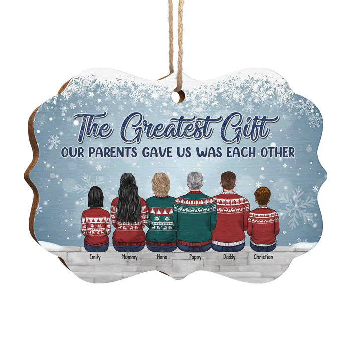Brothers & Sisters Never Apart, Maybe In Distance But Never At Heart - Family Personalized Custom Ornament - Wood/Aluminum Benelux Shaped - New Arrival Christmas Gift For Siblings, Brothers, Sisters - Image 2