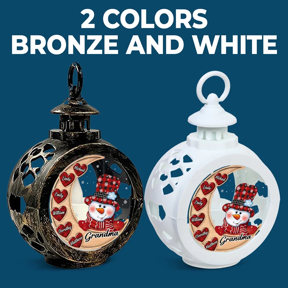 Building Snowmen, Building Bonds - Family Personalized Custom Candlelight Lantern Ornament - Christmas Gift For Family Members - Image 6