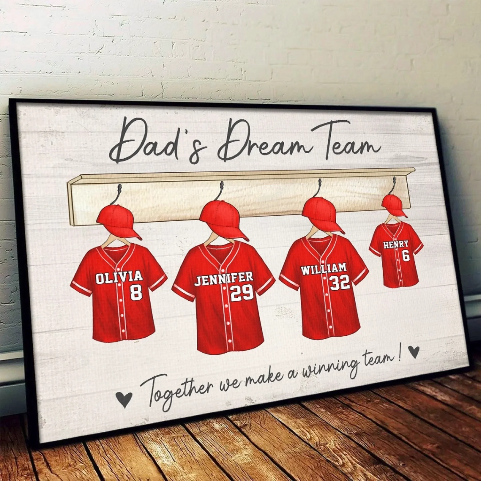 Built By Love, Bonded Like A Team - Family Personalized Custom Horizontal Poster - Father's Day, Gift For Dad, Sport Lovers, Sport Players - Image 4