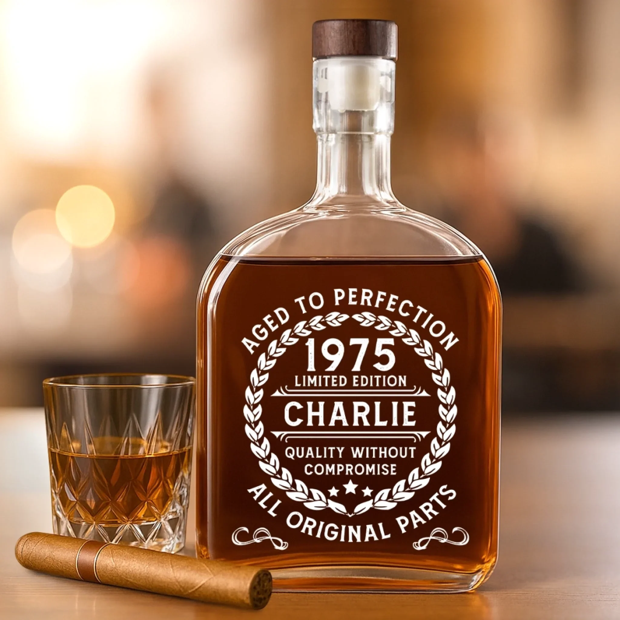 Built To Last, Aged To Perfection - Couple Personalized Custom Whiskey Bottle - Birthday, Anniversary Gift For Husband - Image 3