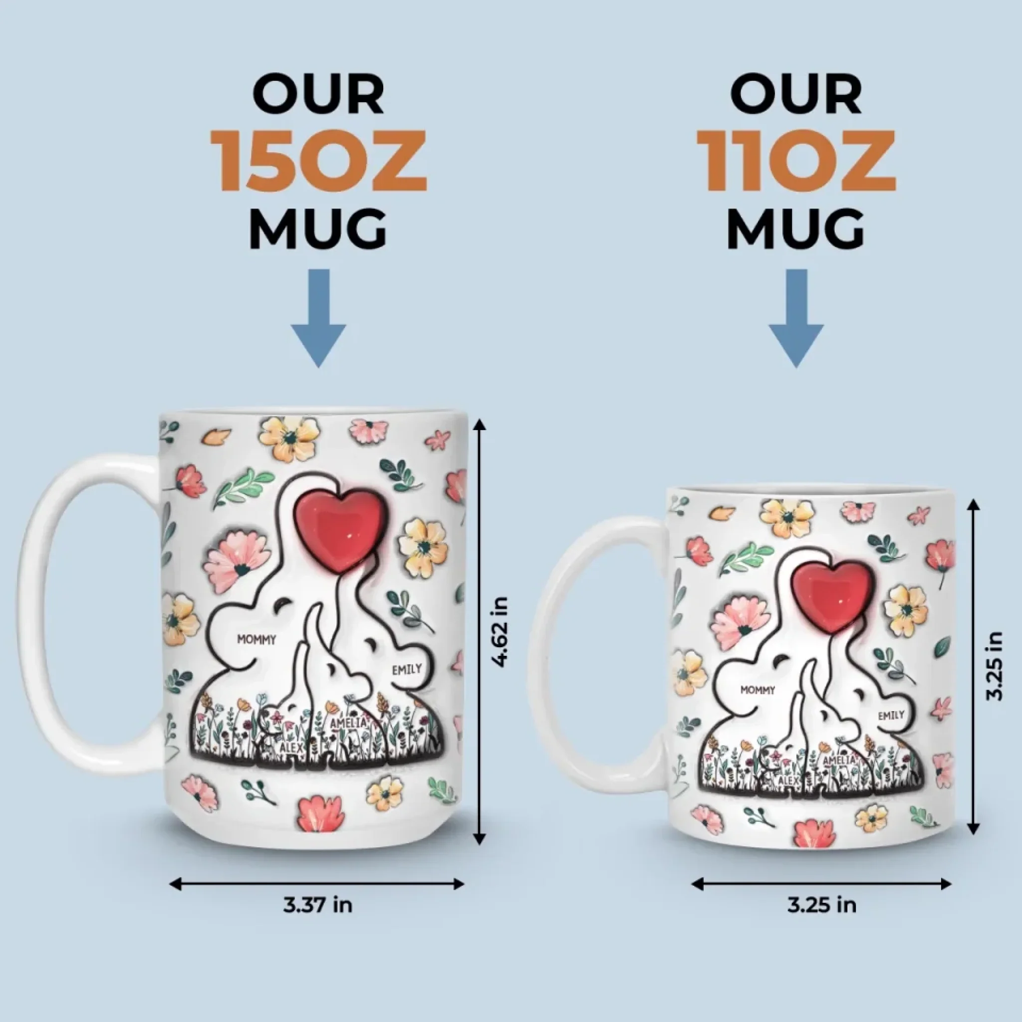 Built With Love, Held By Heart - Family Personalized Custom 3D Inflated Effect Printed Mug - Mother's Day, Gift For Mom, Grandma - Image 6
